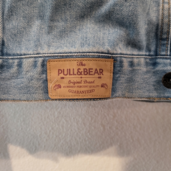 Pull and Bear vintage denim jacket button long sleeve jean - Picture 3 of 6